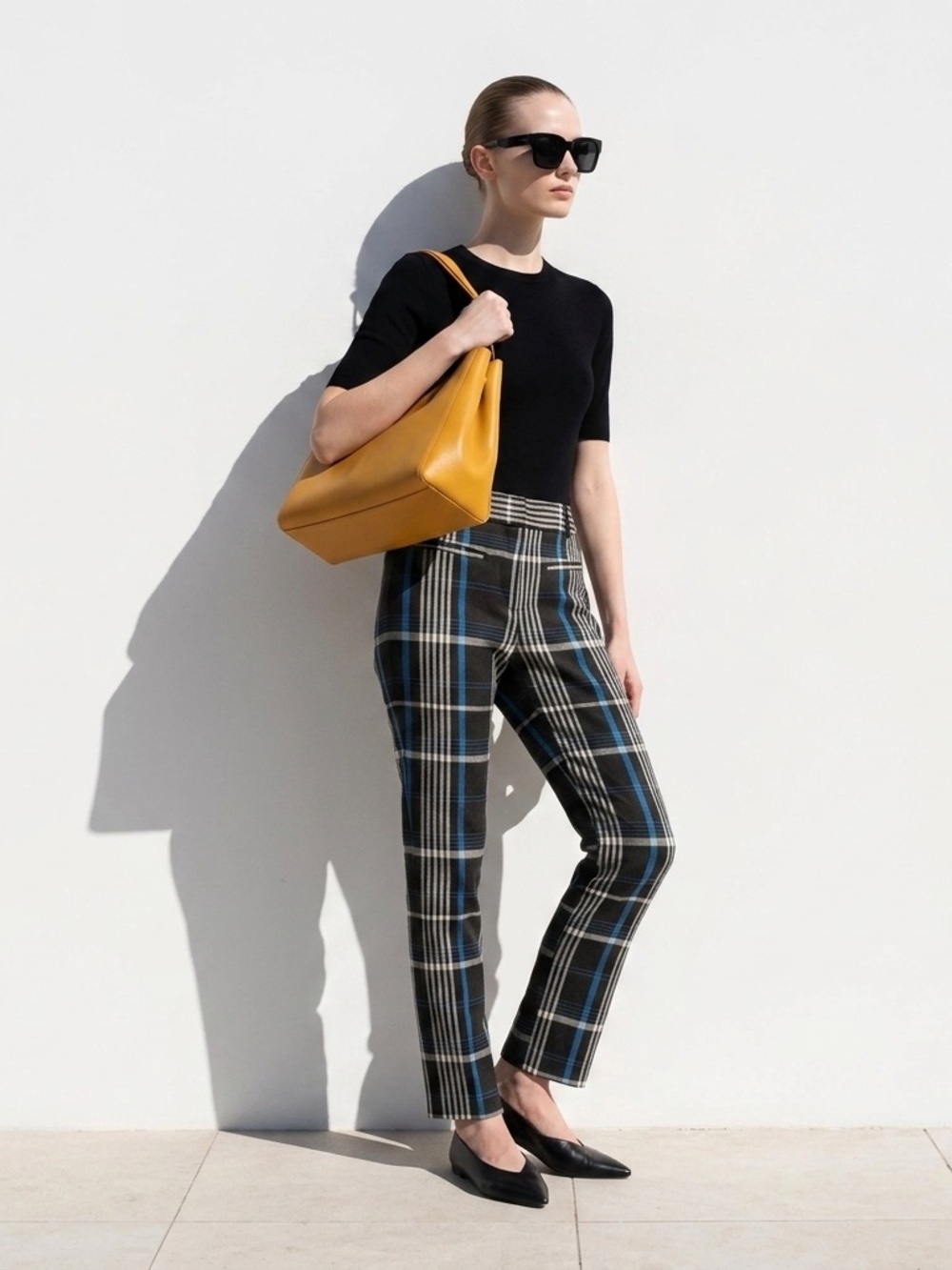 Anthropologie The Essential Slim Bold Plaid Straight-Leg Ankle Women's 6 Pants